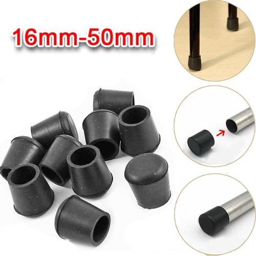 4 Möbel  Gummi Kappen Stuhlbeinkappen runde Rohre Rundrohre Kunststoff Schwarz - Bild 11 von 11