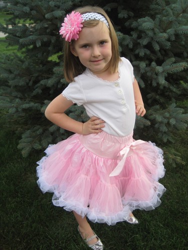 NEW PETTISKIRT TUTU Pink White Skirt Dress Dance dress up costume girl Easter - Picture 4 of 4