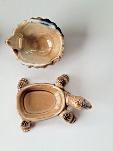 Vintage 1960s Wade Porcelain Tortoise (Turtle) Trinket Box and baby Tortoise #4 - Picture 7 of 10