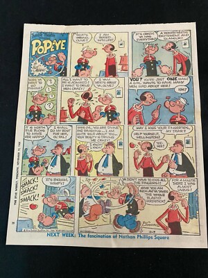 T91A POPEYE By Bud Sagendorf Lot of 10 Sunday Tabloid Full Page