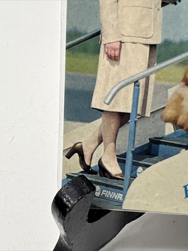 DE COLECCIÓN POSTAL FINN AIR PIEL LYX MODA ABRIGO AEROLÍNEA FINLANDIA AÑOS 60 - Imagen 3 de 6
