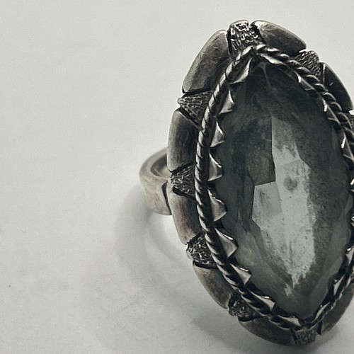 Vintage Large Blue Topaz Sterling Silver Ring Size 9.75, 925 Mexico - Picture 2 of 6