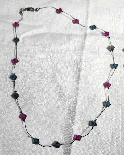 Lot of 2 Corded Necklaces Pearl Amethyst 925 Clasp Multicolor Bead 925 Clasp - Picture 3 of 8