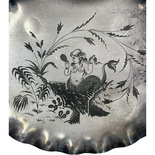 Antique Victorian Silverplate Little Mermaid Footed Tray Wm. Rogers 725 7" B10 - Picture 2 of 7