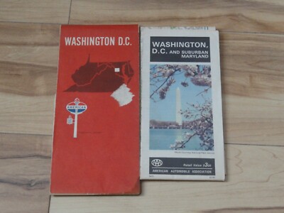 WASHINGTON DC ROAD MAPS BY 1969 AMERICAN STANDARD OIL AND 1983 AAA WITH SUB MD