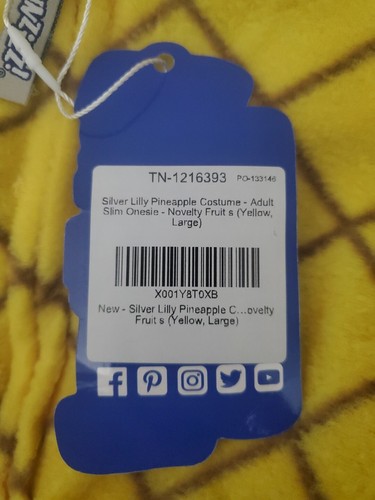 NWT Funzies Unisex Pineapple One Piece Costume And Pajamas Large NEXT DAY SHIP! - Picture 7 of 7