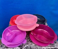 TUPPERWARE NEW   MICROWAVE LUNCH BOWL DIVIDED DISH VENTED 825mil 3 3/4cup
