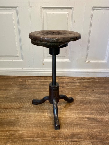 Vintage Industrial Antique Cast Iron Factory Stool. Singer Style. Side Table. - Picture 5 of 18