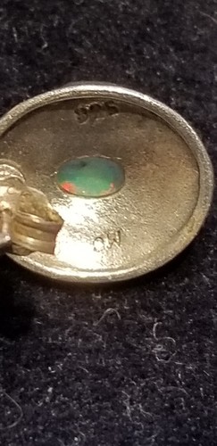 925 MO Sterling Marcasite Opal stud Earrings MODENA ITALY - Bild 3 von 4