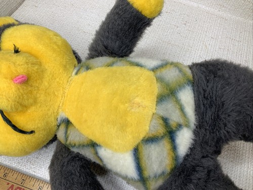 VINTAGE Knickerbocker Plush Mouse 20" Animals of Distinction 1970's Plaid Yellow - Picture 4 of 11