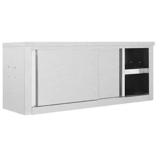 Wandhängeschrank mit Schiebetüren 120×40×50 cm Edelstahl - Bild 22 von 23