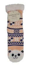 Sherpa Lined Non-Slip Women's Bear Critter Slipper Socks One Size Fits Most