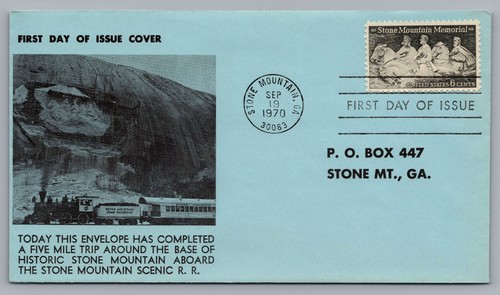1970 Scott #1408 US FDC Stone Mountain GA Confederate Civil War Heroes Cover - Picture 1 of 2