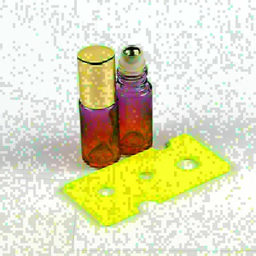 5ML 6Pc THICK Purple Gradient Orange Golden Cap Metal Ball Glass Roller Bottles - Picture 8 of 8