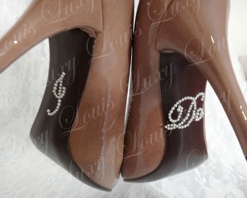 I Do Bridal Shoe Sticker Pearl Motif Wedding accessory Wine glass sticker - Picture 4 of 4