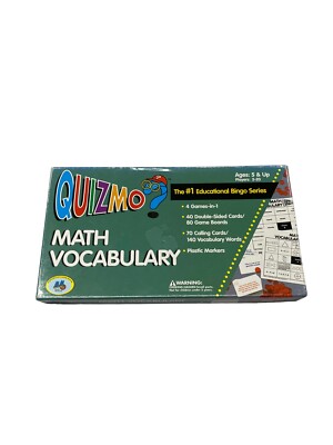 QUIZMO Math Vocabulary Math Bingo Games for Kids Homeschool After school
