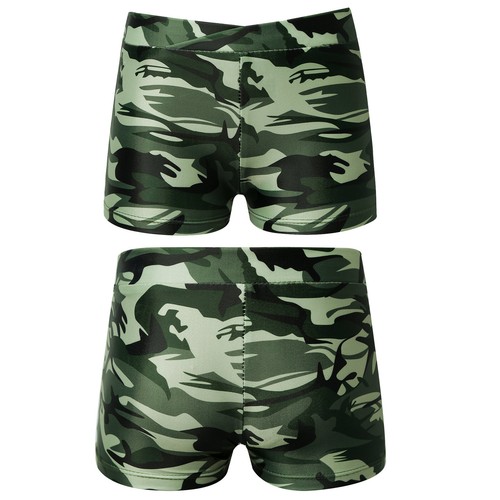 Girls Sportswear Solid Color Bottom Slim Fit Shorts V-front Waistband Costume - Picture 43 of 50
