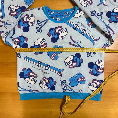 Disney Long Sleeve Pajama Jersey Double Sided Blue Mickey Snow Sport Ski 90s - Picture 7 of 9