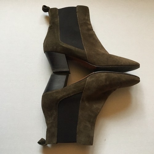 Aquatalia Booties olive green suede weatherproof boots  9.5 waterproof - Picture 3 of 4