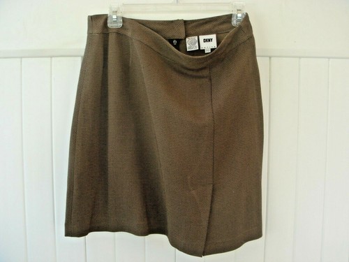 DKNY 12 WOMEN'S BROWN CHEVRON PRINT CAREER SKIRT SUIT JACKET & TOP 3-PIECE SET - Picture 10 of 12