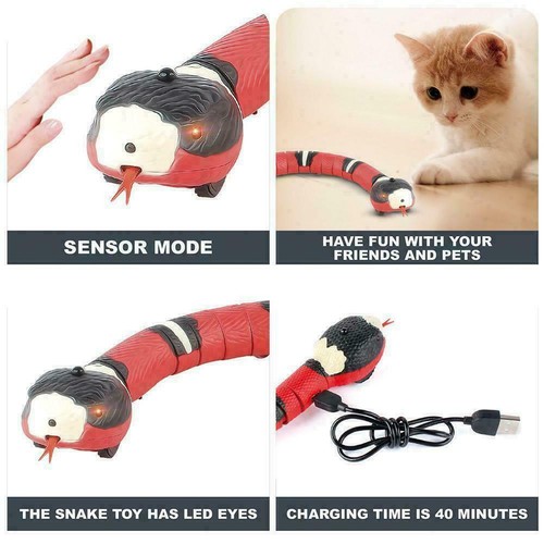 Smart Sensing Snake Cat Toy Electronic Interactive Toys For Cats USB Charging - Picture 10 of 10