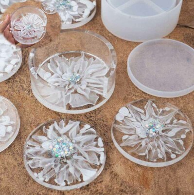 Silicone Coaster Mat Storage Holder Set Resin Mould Casting Mold Craft DIY Silicone Coaster Mat Storage Holder Set Resin Mould Casting Mold Craft DIY