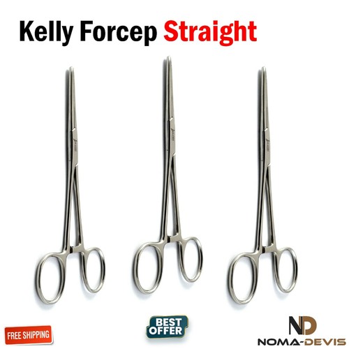 Dental Surgical Locking Clamps Kelly Forceps Fishing Veterinary Instruments 5Pcs - Picture 3 of 5