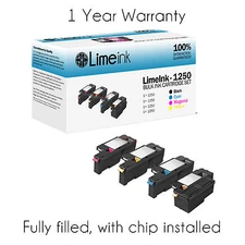 4 Pack 1250 Toner Cartridge For Dell Laser 1250c 1350cnw 1355cn 1355w 1355cnw
