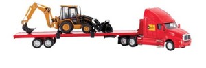 Norscot-55117-CAT-Semi-Flatbed-w-Caterpillar-420D-IT-Backhoe-1-50-Die-cast-MIB