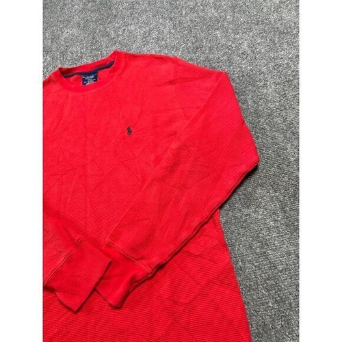 Camiseta roja para hombre manga larga informal ropa de dormir cuello redondo pulóver talla M - Imagen 3 de 16