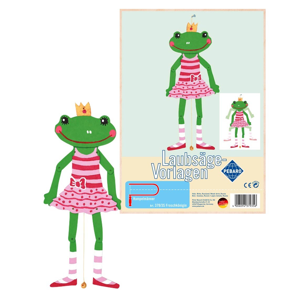 Pebaro Laubsägevorlage Froschkönigin, Sperrholz-Modell für die Laubsäge