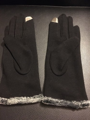 Fleece gefütterte Handschuhe. Kunstfelldetail.  Medium. Nie getragen. Top Zustand - Bild 2 von 4