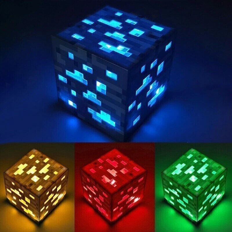 NEU Minecraft Ore Block Nachtlicht – Diamant/Redstone/Gold/Smaragd - Bild 2 von 4