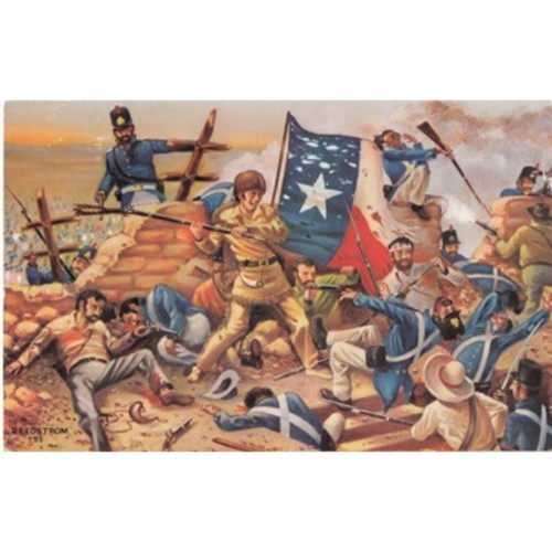 Davy Crockett At Alamo Oversized Postcard Reproduction of Painting EL Reedstrom - Picture 1 of 2