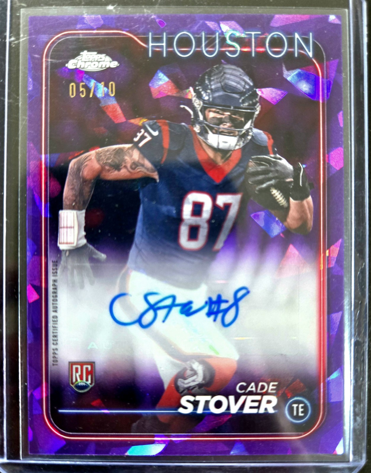 2024 TOPPS CHROME SAPPHIRE CADE STOVER #5/10 PURPLE ROOKIE AUTO #RA-CST