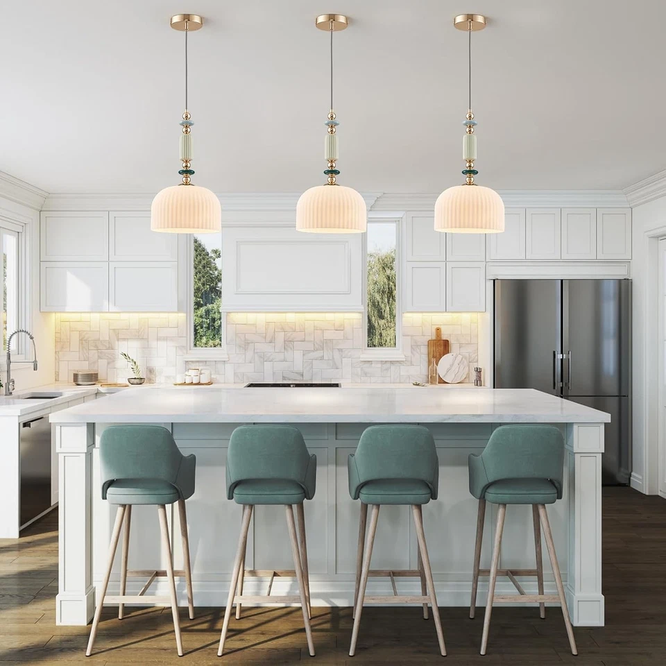 Pendant Light Modern Pendant Lighting Fixture Hanging Lamp Milk White Glass Hang - Image 2 of 4