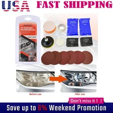 Heavy Duty Headlight Restoration Kit Car Lens Lamps Cleaning Sanding Repair Ismi