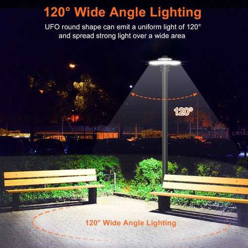 80W LED Post Top Light Circular Pole Fixture With Photocell Dusk to Dawn 5000K - Picture 9 of 12