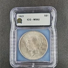 1923 Peace Dollar - ICG MS 62