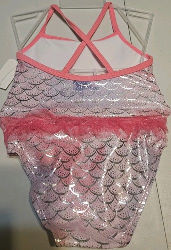 Traje de baño Real Love para niñas talla 18 meses rosa/plateado brillante - Imagen 2 de 8