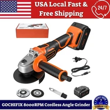 GOCHIFIX 8000RPM Cordless Angle Grinder 4Ah Battery Brushless for Metal Wood