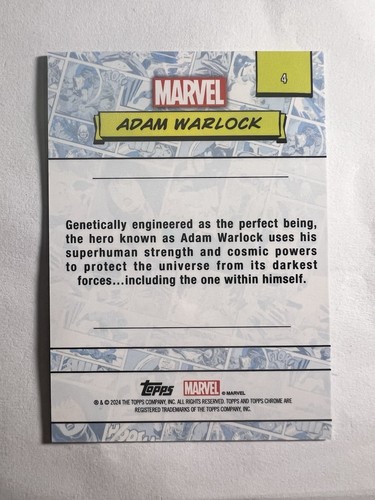 2024 Topps Chrome Marvel Adam Warlock Spiderweb Refractor 288/399 - Picture 2 of 2