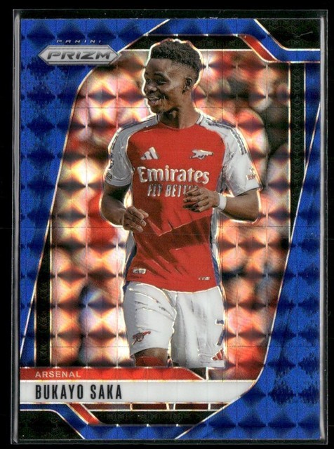 Bukayo Saka 2024 Panini Prizm Premier League Blue Mosaic Arsenal FC #21