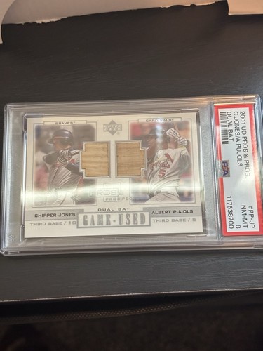 2001 UD Pros & Prospects Albert Pujols Chipper Jones Dual Game-Used Bat #PP-JP