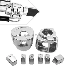Handlebar Control Switch Housings Cover+Button Caps For Harley Sportster Softail