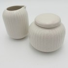 Our Table Landon Sea Salt Cream & Sugar Set White Reactive Stoneware Minimalist