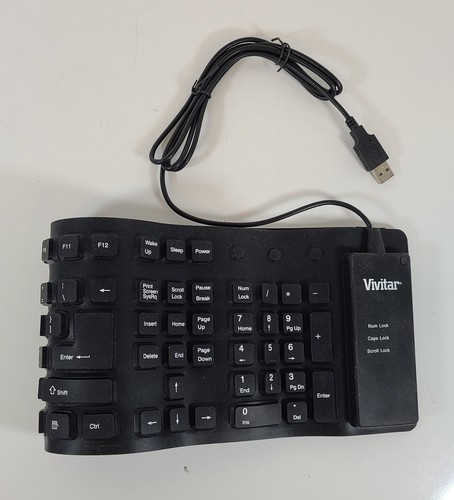 Vivitar Foldable Portable Roll-Up USB 2.0 Keyboard Flexible Rubber Keyboard - Picture 4 of 5