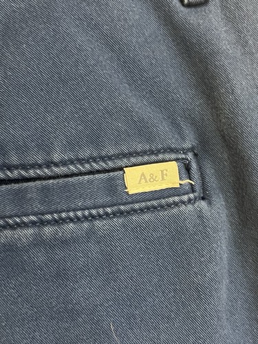 Abercrombie & Fitch Stretch Chino Pants Men’s Size 32 x 30 Tag 32 x 32 Blue Y2K - Picture 5 of 9