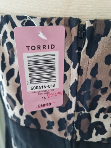 Women's Size 16 Black Leopard Bustier Animal Print Dress By Torrid - Picture 5 of 22