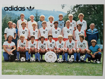 Hamburger SV Mannschaftsfoto 1982/1983 Adidas Teamkarte Europapokalsieger HSV